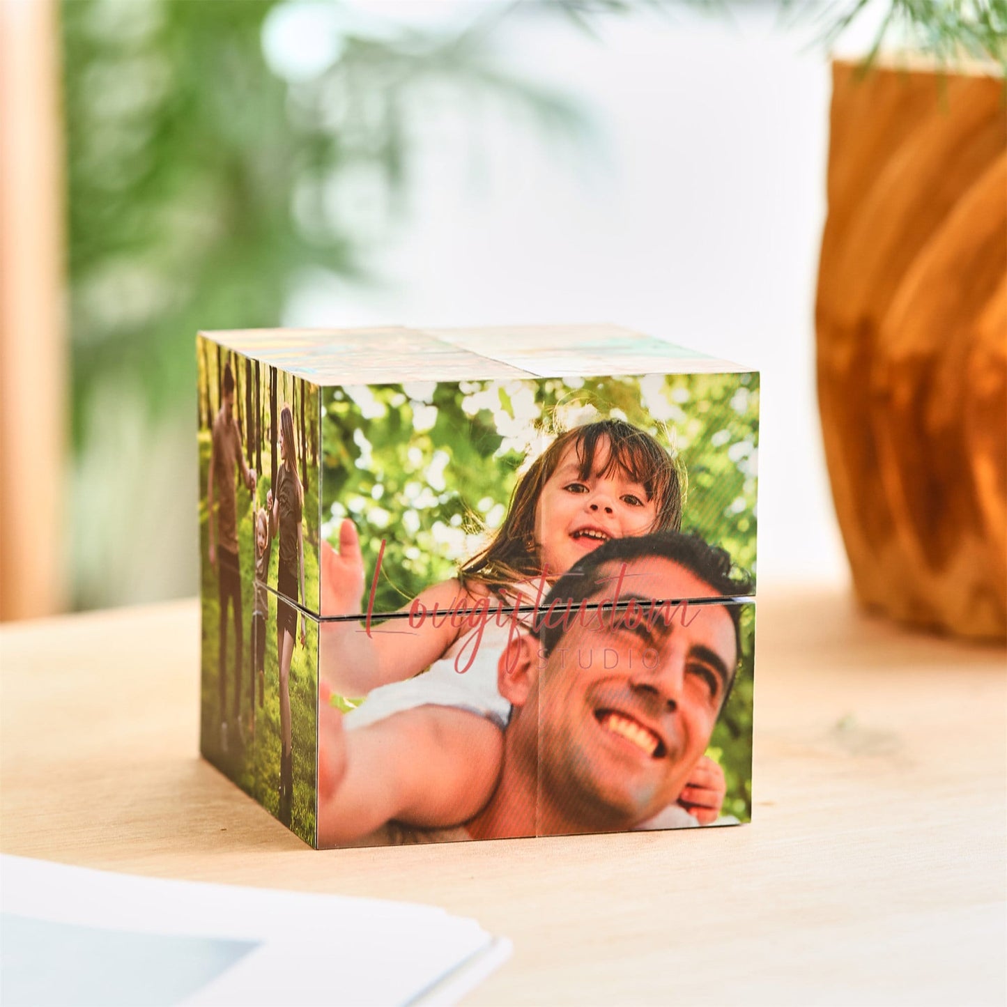 Custom Infinity Photo Cube, Blended family gift, Anniversary surprise gifts, Birthday Gift family photo cube pet memorial, gift for him her