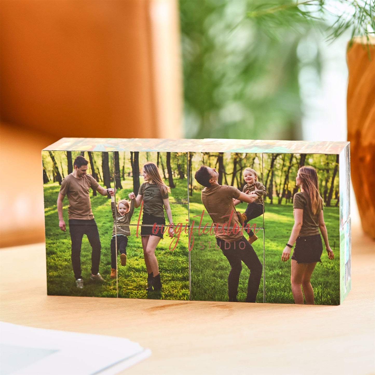 Custom Infinity Photo Cube, Blended family gift, Anniversary surprise gifts, Birthday Gift family photo cube pet memorial, gift for him her