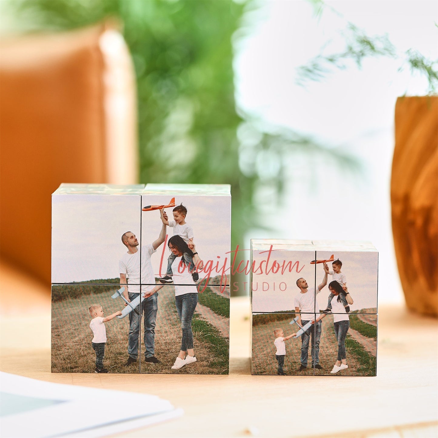 Custom Infinity Photo Cube, Blended family gift, Anniversary surprise gifts, Birthday Gift family photo cube pet memorial, gift for him her