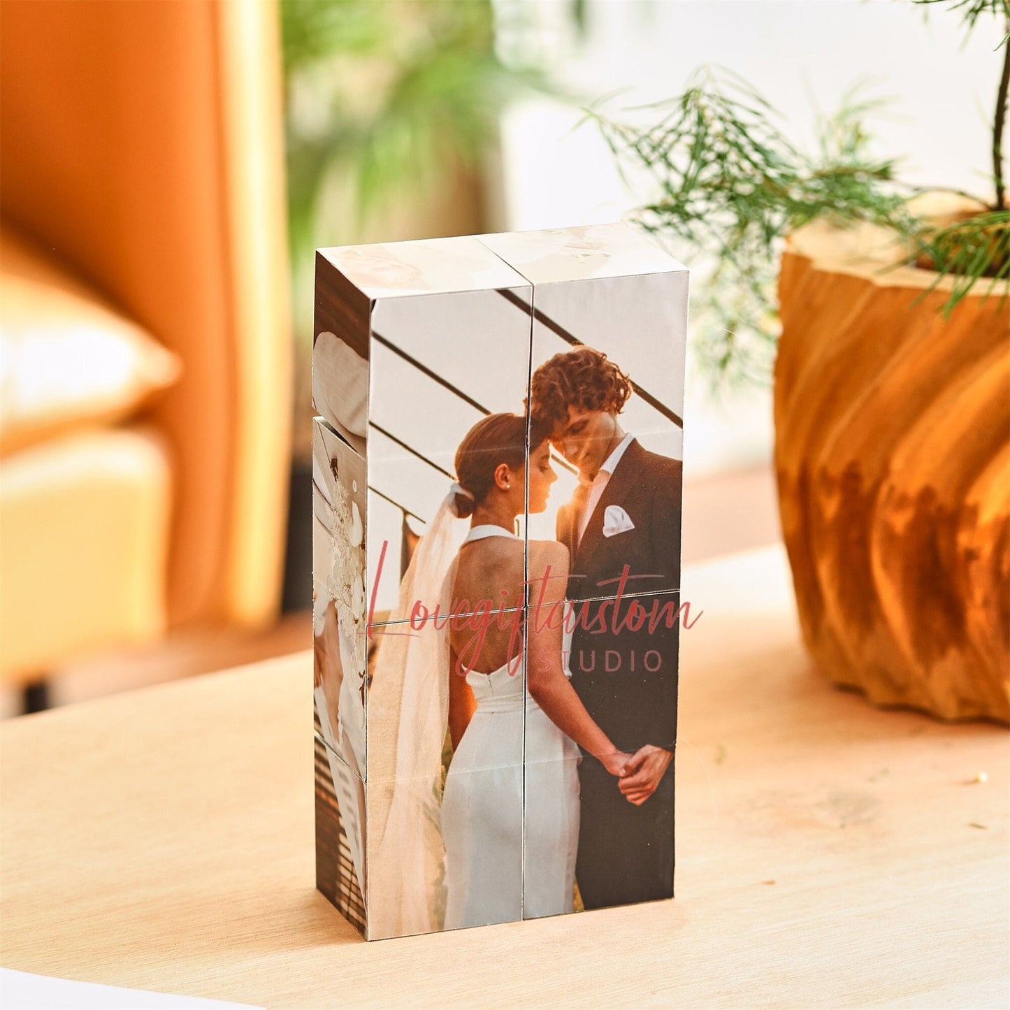 Infinity Photo Cube Custom Photo, Wedding Gift Best Friend Gift, Pet Memorial, Birthday Unique Gift For Boyfriend, Special Photo Album