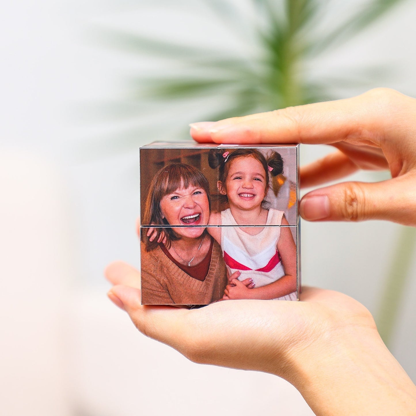Custom Infinity Photo Cube, Blended mother gift, personal birthday surprise gifts, home decor photo cube mom memorial gift, gift for grandma