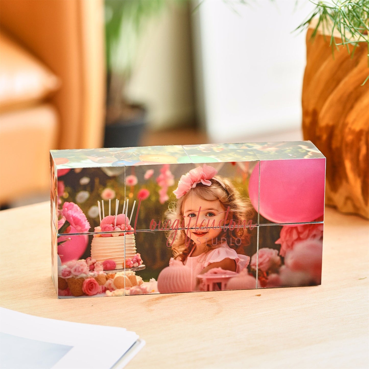 Custom Infinity Photo Cube, Blended family gift, party surprise gifts, Birthday Gift kids photo cube pet memorial, gift for him her