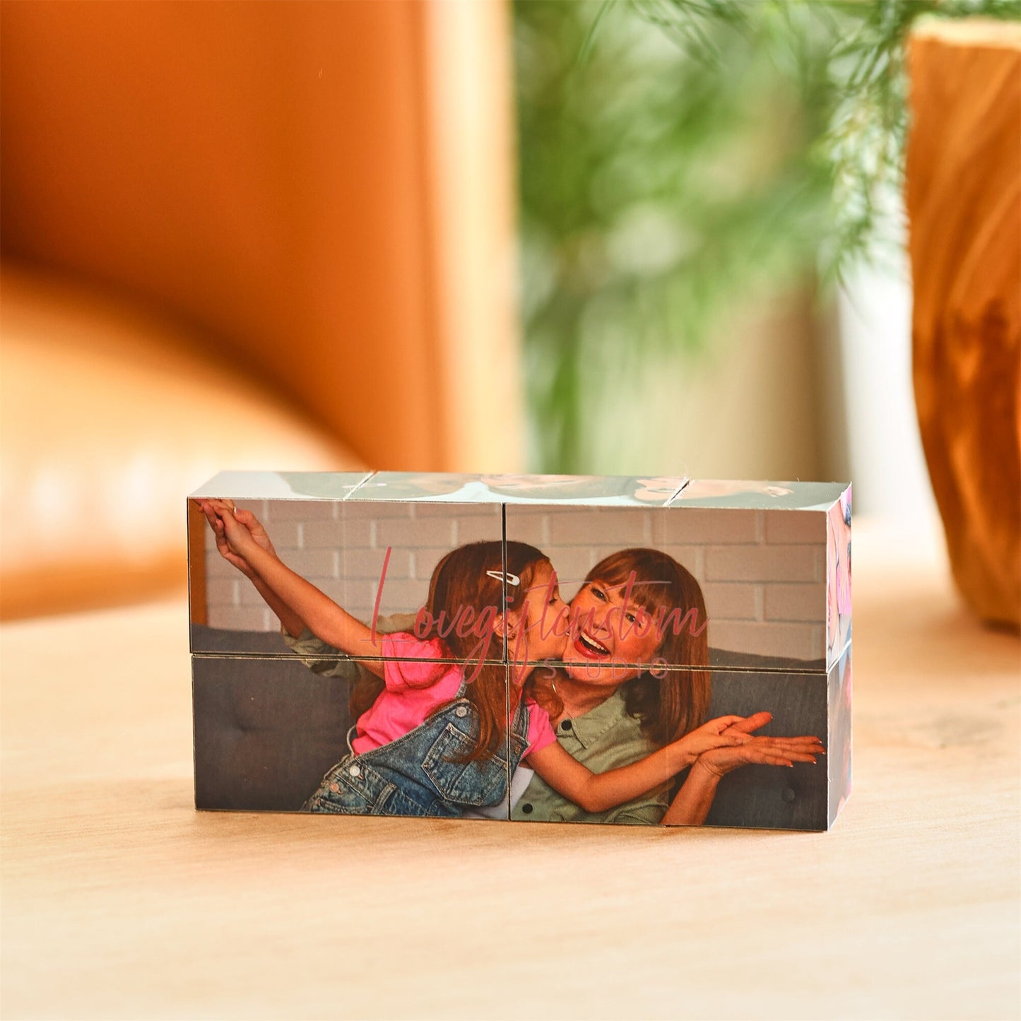 Custom Infinity Photo Cube, Blended mother gift, personal birthday surprise gifts, home decor photo cube mom memorial gift, gift for grandma