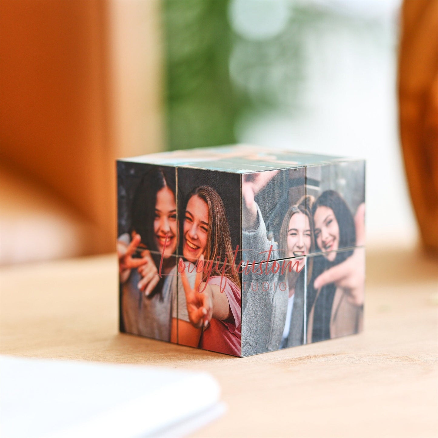 Infinity Photo Cube custom gift, Memory photo cube, family photo cube, Folding Photo Cube, Birthday Gift For Her Him, couple gift cube