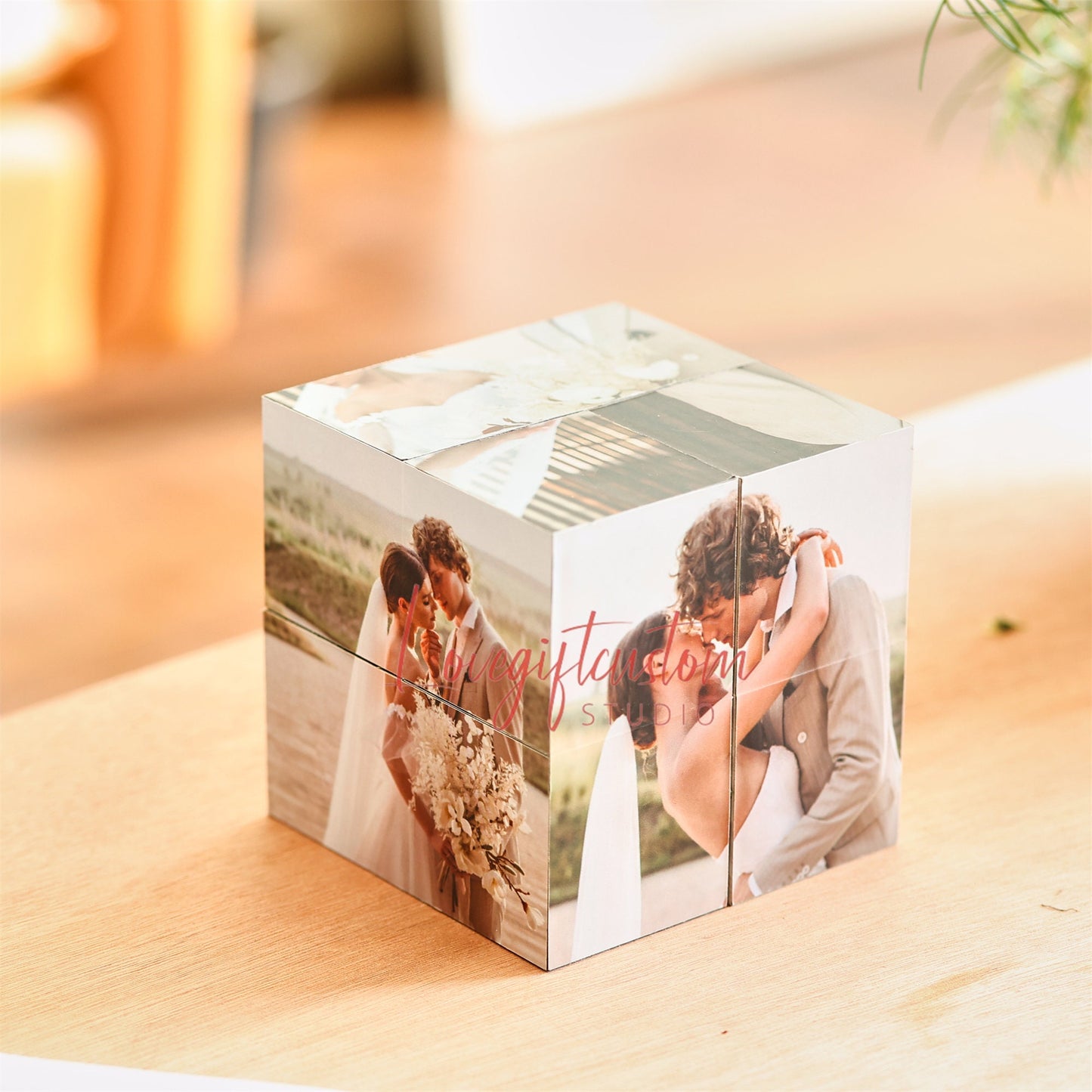 Infinity Photo Cube Custom Photo, Wedding Gift Best Friend Gift, Pet Memorial, Birthday Unique Gift For Boyfriend, Special Photo Album