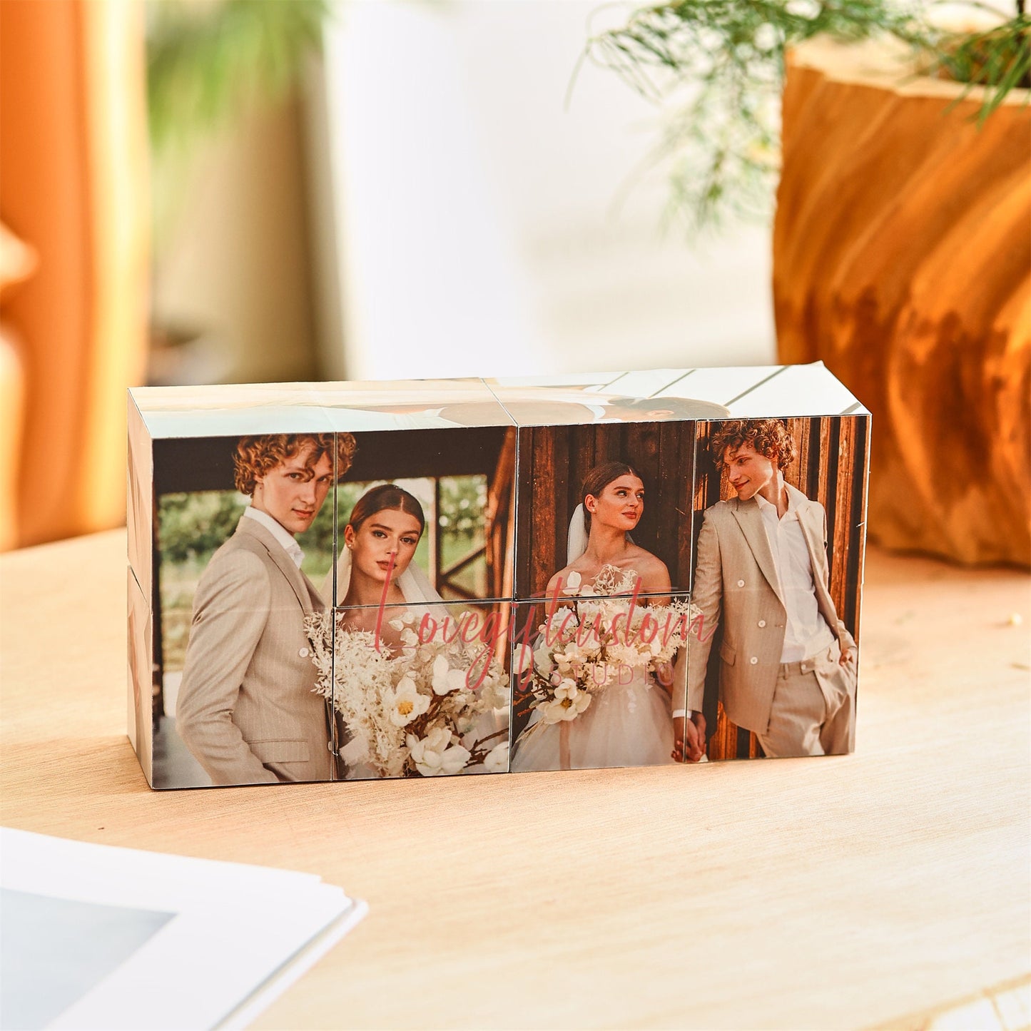 Infinity Photo Cube Custom Photo, Wedding Gift Best Friend Gift, Pet Memorial, Birthday Unique Gift For Boyfriend, Special Photo Album