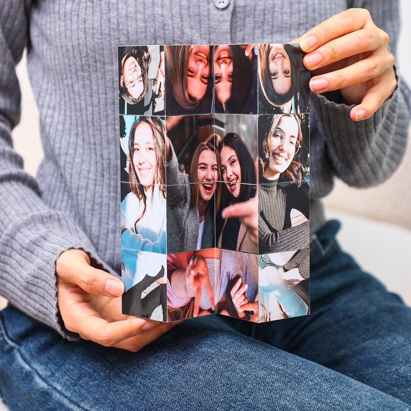 Infinity Photo Cube custom gift, Memory photo cube, family photo cube, Folding Photo Cube, Birthday Gift For Her Him, couple gift cube