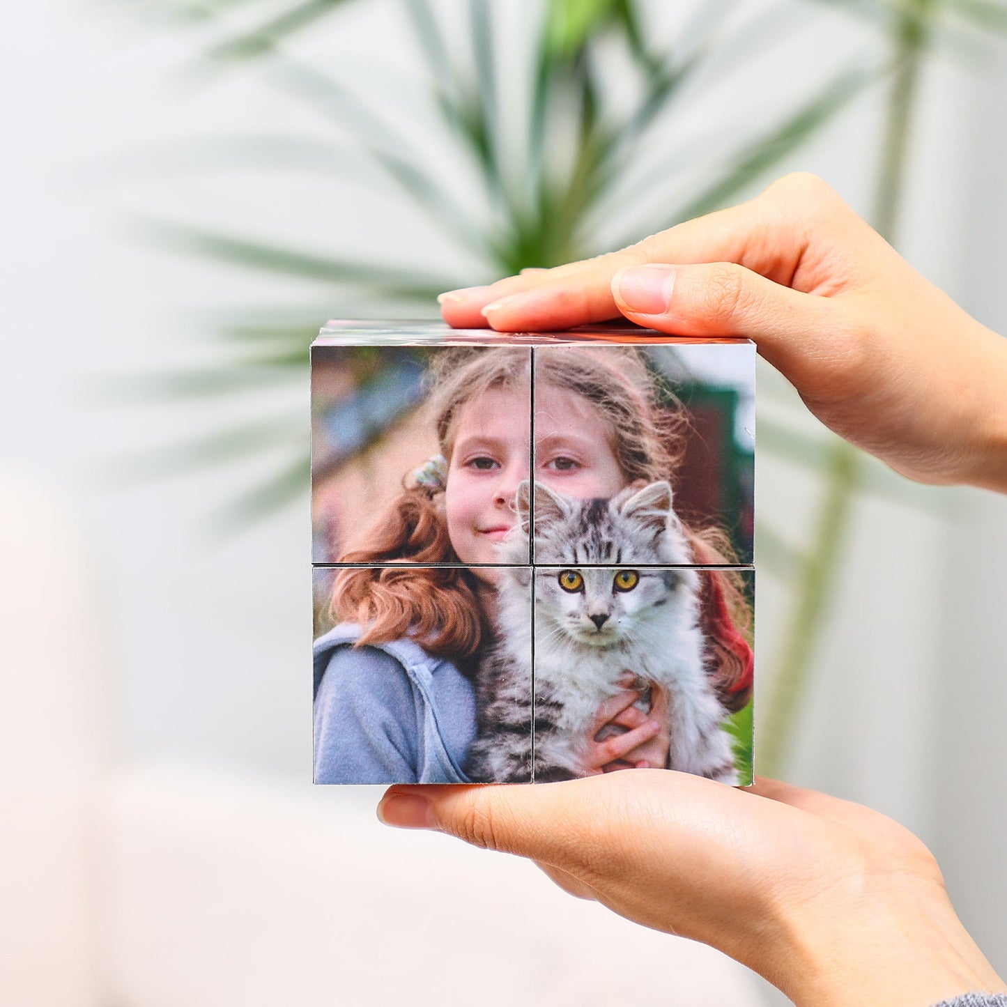 Custom Infinity Photo Cube, Blended family gift, personal birthday surprise gifts, home decor photo cube pet memorial gift, gift for wedding