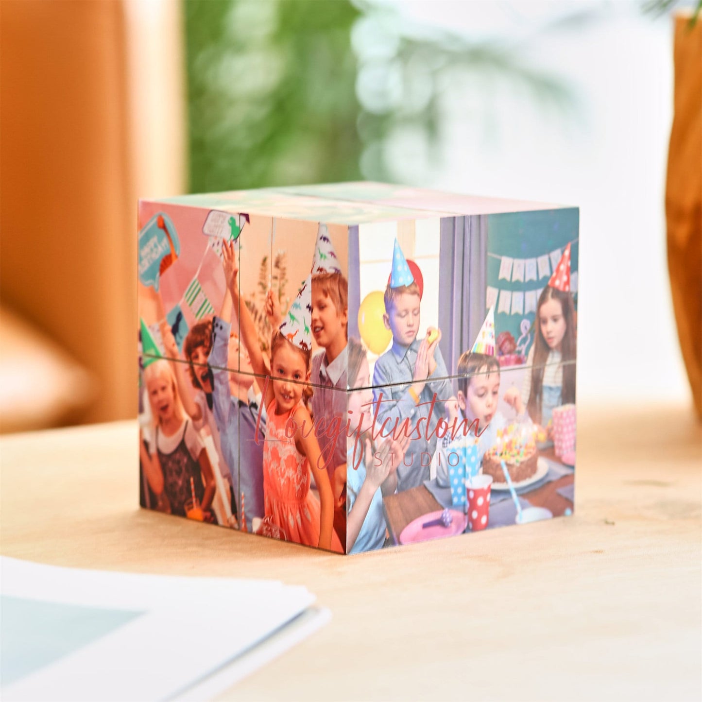 Custom Infinity Photo Cube, Blended family gift, party surprise gifts, Birthday Gift kids photo cube pet memorial, gift for him her